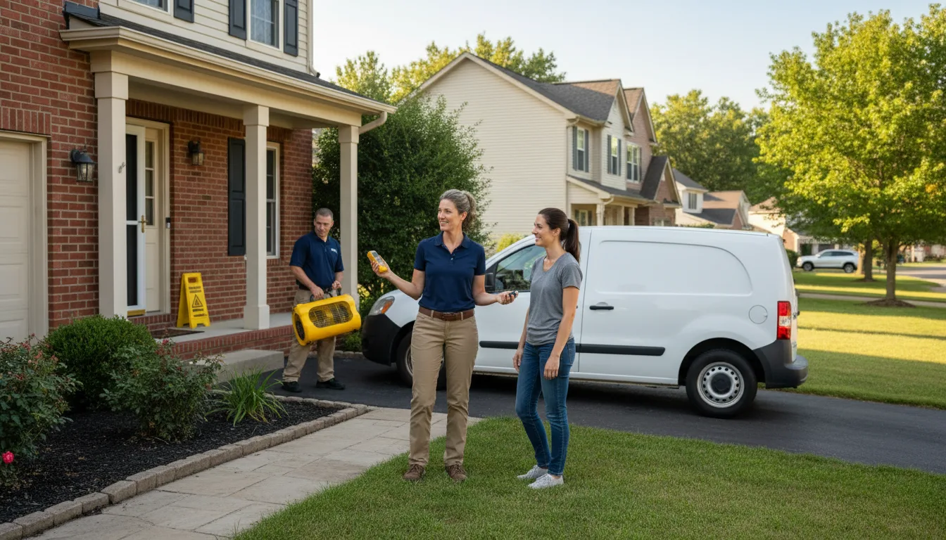 Residential water damage restoration in Bement, IL